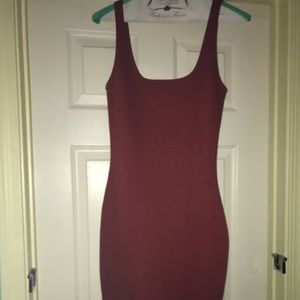 Tight body fitting maroon dress